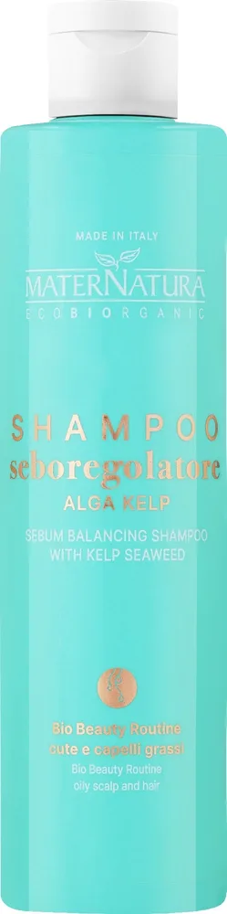 Шампунь для жирной кожи головы MaterNatura Sebum Balancing Shampoo With Kelp Seaweed, регулирующий выделение кожного сала, с водорослями келп, 250 мл