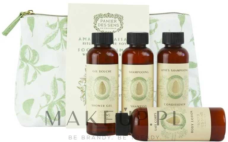Дорожный набор Panier des Sens Soothing Almond гель для душа шампунь лосьон и кондиционер 4 x 70 мл