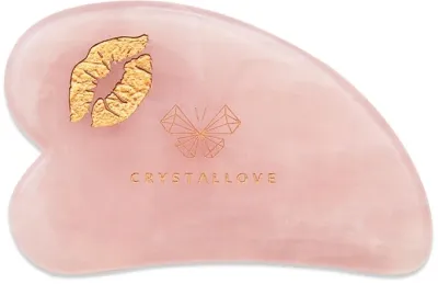 Набор Crystallove Selflove Rose Quartz Gua Sha скребок гуаша и массажный камень из розового кварца