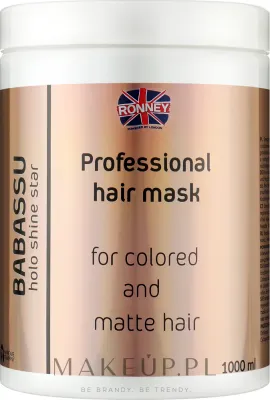Ronney Professional Ronney Professional Holo Shine Star Babbasu Mask - Маска для окрашенных волос Ronney Holo Shine Star укрепляющая, масло бабассу, для тусклых волос, восстановление, 1000 мл