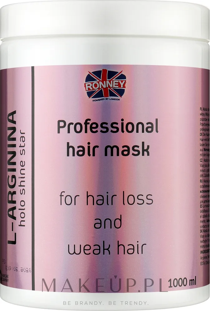 Ronney Professional Ronney Professional Holo Shine Star L-Arginina Mask - Маска для волос Ronney Holo Shine Star L-Arginine укрепляющая, аргинин, для ослабленных волос, плотность, 1000 мл