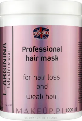 Ronney Professional Ronney Professional Holo Shine Star L-Arginina Mask - Маска для волос Ronney Holo Shine Star L-Arginine укрепляющая, аргинин, для ослабленных волос, плотность, 1000 мл