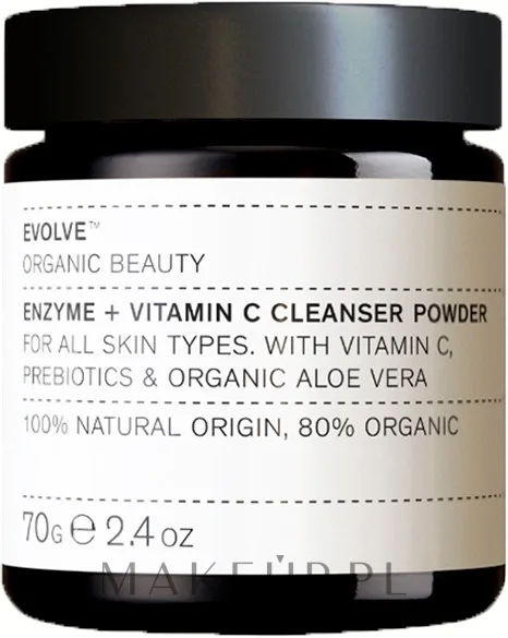 Пудра энзимная очищающая Evolve Organic Beauty Enzyme + Vitamin C Cleanser Powder, с витамином C, для всех типов кожи, 70 г