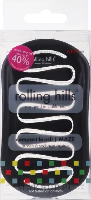 Компактная щётка для сушки волос Rolling Hills Compact Brush Maze чёрный