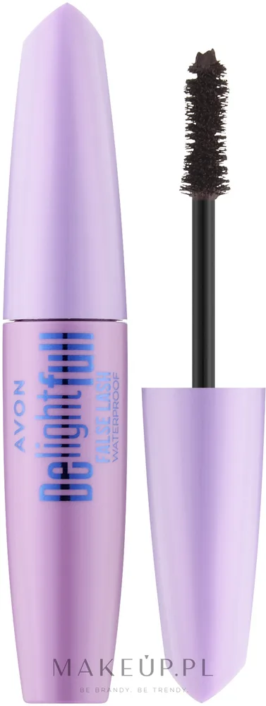Тушь для ресниц Avon Delightfull False Lash Waterproof водостойкая, эффект накладных ресниц, 10 мл, оттенок Blackest Black
