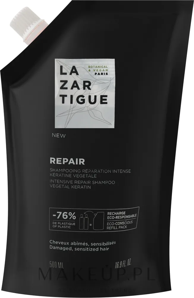 Шампунь для волос Lazartigue Repair Intense Repair Eco Shampoo (Refill) для повреждённых волос, 500 мл