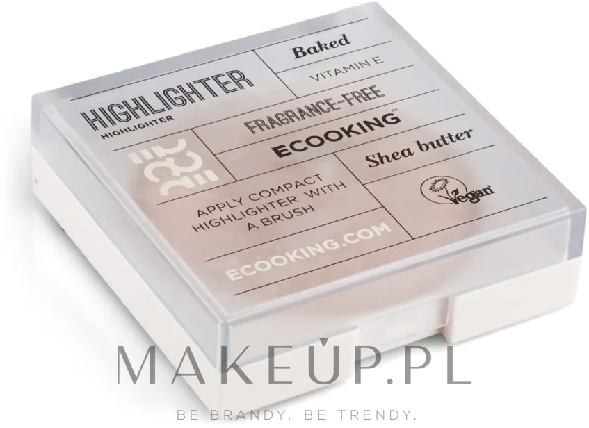 Хайлайтер для лица Ecooking Baked Highlighter запечённый, золотистый, 8,4 г