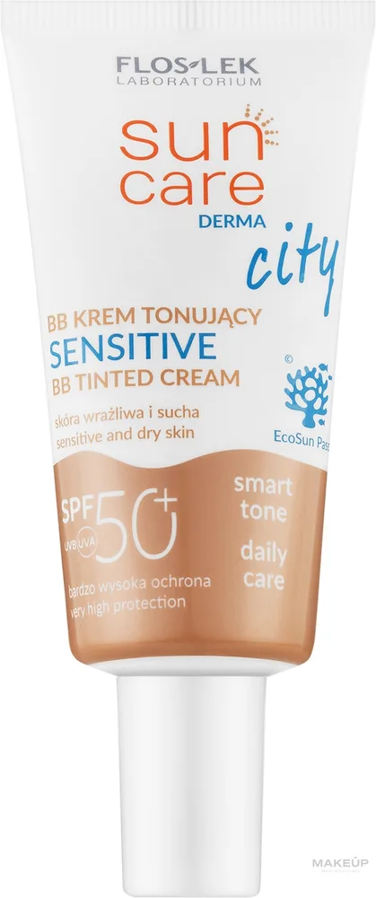 BB крем для лица Floslek Sun Care Derma Sensitive BB Tinted Cream SPF 50 для чувствительной кожи, тонирующий, 30 мл