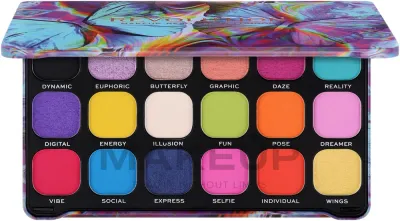 Палетка теней для век Makeup Revolution Forever Flawless Digi Butterfly Palette 18 оттенков