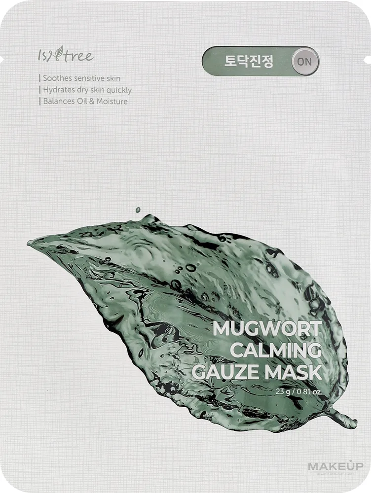 Успокаивающая тканевая маска для лица с полынью Isntree Mugwort Calming Gauze Mask, оттенок 10 x 23 г