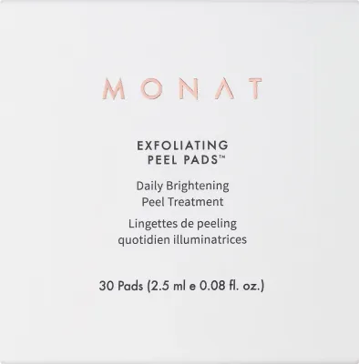 Monat Exfoliating Peel Pads отшелушивающие диски для лица с гликолевой кислотой и растительными экстрактами 30 шт