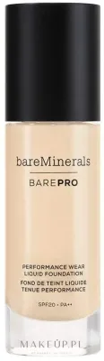 Тональная основа Bare Minerals BarePro Performance Wear Liquid SPF 20 PA++ матирующая стойкая веганская, 30 мл