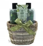 Набор Aurora Olive Scent гель для душа 180 мл шампунь 180 мл и лосьон для тела 60 мл в корзинке — фото 1