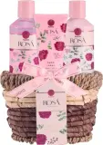 Набор Aurora Rose Bouquet гель для душа шампунь и лосьон для тела с ароматом розы в корзинке 2x180+60 мл — фото 2