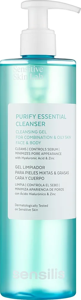 Очищающий гель для умывания Sensilis Purify Essential Cleanser Gel с цинком и льном 400 мл