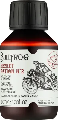 Bullfrog Secret Potion N.2 Multi-action Shower Gel гель для душа для волос, лица и тела, пряный янтарный аромат, 100 мл