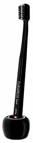 Держатель для зубной щётки Curaprox Toothbrush Foot Black керамический, чёрный, 1 шт