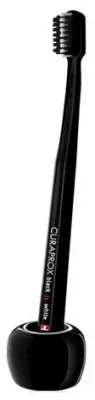 Держатель для зубной щётки Curaprox Toothbrush Foot Black керамический, чёрный, 1 шт