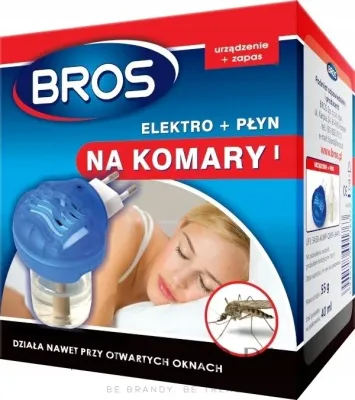 Электрофумигатор с жидкостью от комаров Bros, для помещений до 20 кв. м, жидкость 40 мл, 1 шт