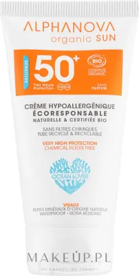 Alphanova Sun Organic крем солнцезащитный для лица и тела для чувствительной кожи SPF 50 минеральный 50 г