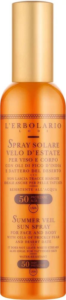 Спрей для тела L'Erbolario Summer Veil Solar SPF 50 с маслом опунции 100 мл