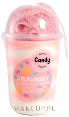 IDC Institute Candy Pack набор соль для ванны ароматическая клубника с мочалкой, подарочный 570 г