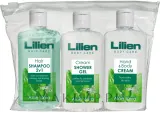 Дорожный набор Lilien Travel шампунь-кондиционер гель для душа и крем для тела с алоэ 3x100 мл — фото 1