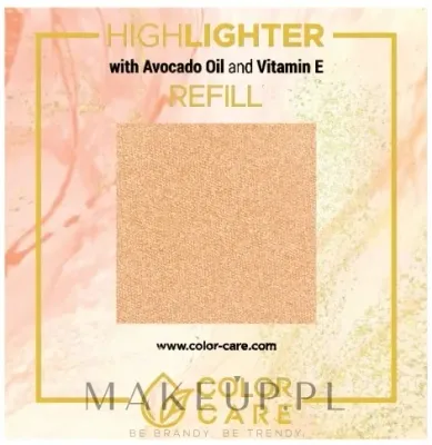 Color Care Highlighter Refill хайлайтер для лица сменный блок, рефил с маслом авокадо и витамином E, мелкий шиммер 8 г