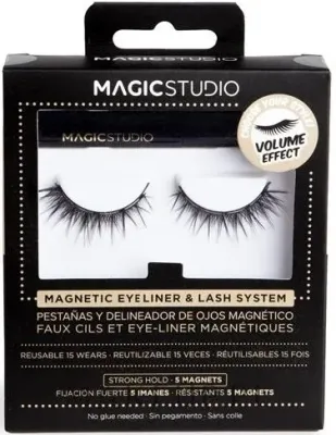 Магнитные накладные ресницы с подводкой Magic Studio Magnetic Eyelashes + Eyeliner Volume Effect, эффект объёма