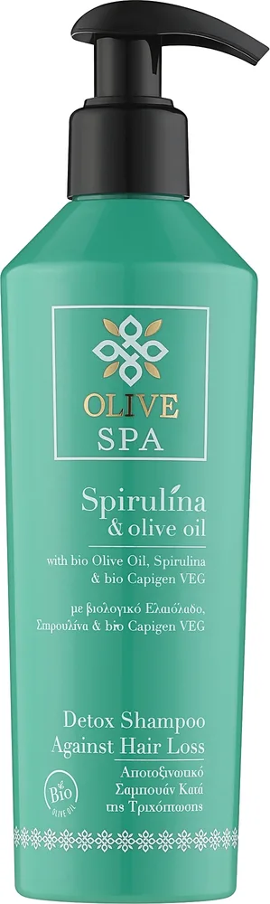 Детокс-шампунь Olive Spa Spirulina Detox против выпадения волос со спирулиной и женьшенем, 250 мл