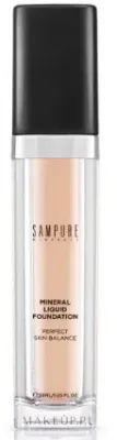 Sampure Minerals Liquid Foundation тональная основа жидкая минеральная, тональный крем с гиалуроновой кислотой и растительными маслами, 30 мл, оттенок 120