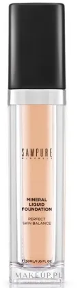 Sampure Minerals Liquid Foundation тональная основа жидкая минеральная, тональный крем с гиалуроновой кислотой и растительными маслами, 30 мл, оттенок 140
