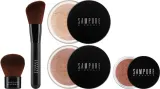 Sampure Minerals Picture Perfect Makeup Set Dark набор для макияжа минеральный пудра тональная основа румяна кисти 5 предметов — фото 1