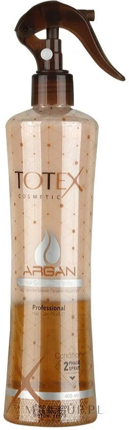 Двухфазный спрей-кондиционер для волос с маслом арганы Totex Cosmetic, 400 мл