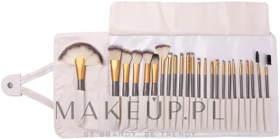 Набор кистей для макияжа Beauty Design, 24 шт., с синтетическим ворсом, в кремовом футляре