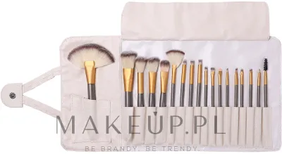 Набор кистей для макияжа Beauty Design, синтетический ворс, в кремовом футляре, 18 шт