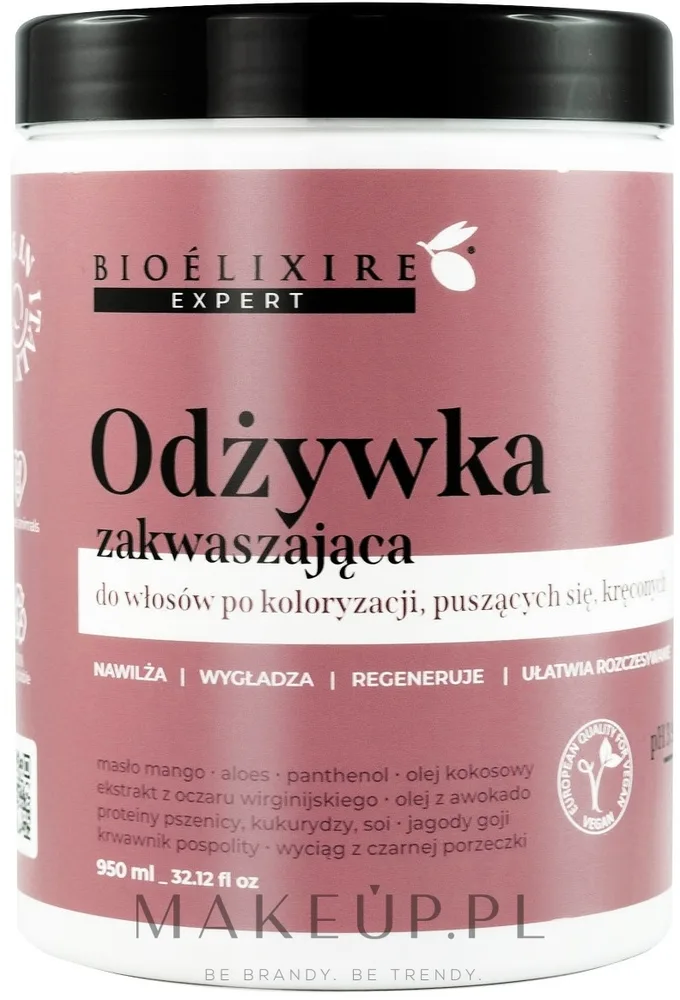 Bioelixire Bioelixir Expert - Кондиционер для волос Bioelixir Expert подкисляющий, после окрашивания, для пушащихся и вьющихся волос, 950 мл