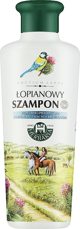 Шампунь 2в1 Herbaria Banfi с корнем лопуха для жирных волос и перхоти, 250 мл