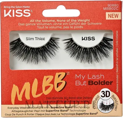Накладные ресницы Kiss MLB Bolder Slim Thicc, объёмные, на каждый день и для особых случаев, 2 шт