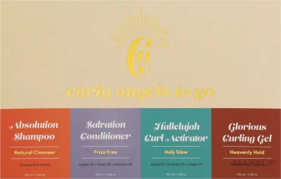Набор для кудрявых волос Curly Angels To Go шампунь кондиционер активатор и гель с инулином и гиалуроном 4x100 мл