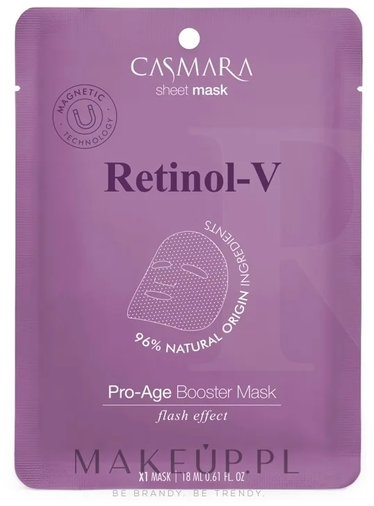 Casmara Retinol-V Pro-Age Booster Mask маска для лица тканевая с ретинолом 18 мл, уход против морщин и пигментации