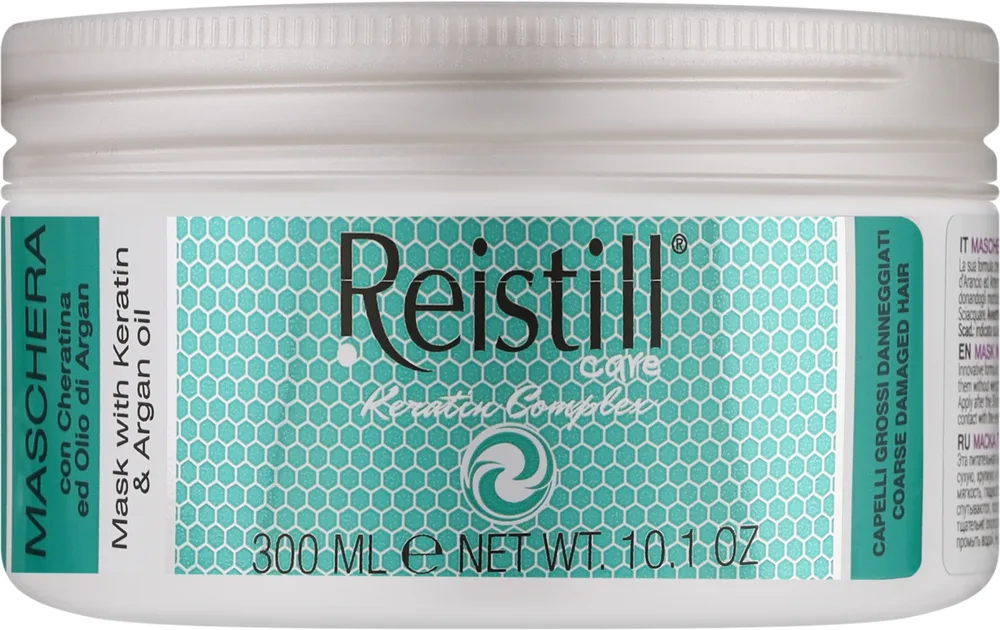 Маска для жёстких волос Reistill Keratin Infusion разглаживающая, кератин, аргановое масло, миндальное масло, алоэ, 300 мл
