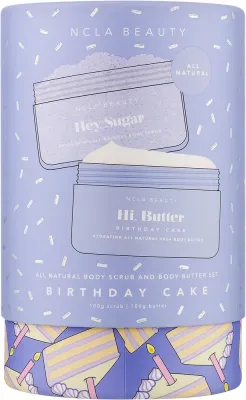 Набор для тела NCLA Beauty Birthday Cake масло и сахарный скраб с маслом манго ши и какао 2x100 г