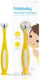 Детская зубная щётка 3D Frida Baby Triple-Angle Toothhugger с V-образной головкой, очень мягкая, жёлтая, 1 шт — фото 1