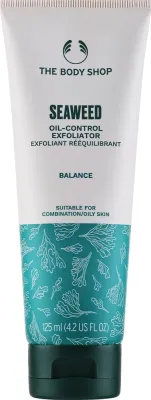 The Body Shop Seaweed скраб для лица с морскими водорослями 125 мл, абрикосовые косточки, для жирной и комбинированной кожи, контроль себума