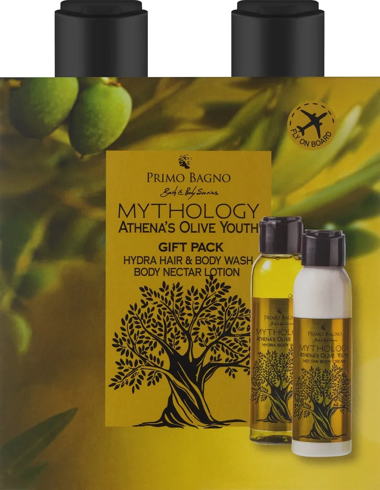Набор Primo Bagno Mythology Athena's Olive гель для душа и крем для тела с алоэ и оливой 2x100 мл