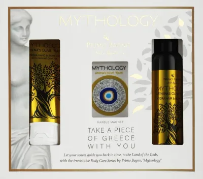 Набор Primo Bagno Mythology Athena's Olive гель для волос и тела крем для рук с алоэ и протеином пшеницы 100+75 мл