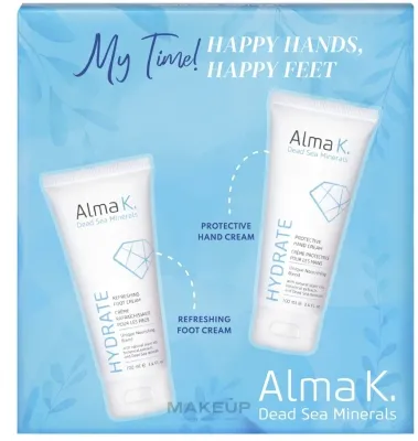 Набор для рук и ног Alma K. Happy Hands Happy Feet: защитный крем для рук и освежающий крем для ног, 100 мл + 100 мл