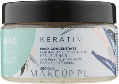Маска для жёстких волос Brave New Hair Keratin восстановление, кератин, масло таману, масло баобаба, экстракт рожкового дерева, 250 мл