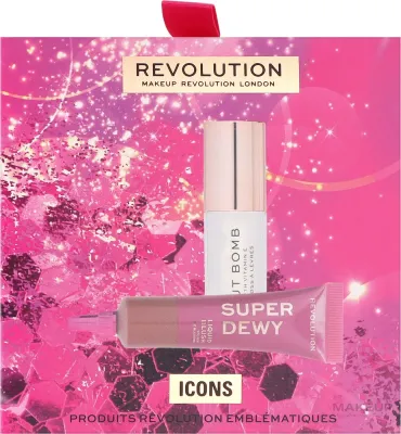 Набор для макияжа Makeup Revolution Icons Gift Set румяна жидкие и блеск для губ